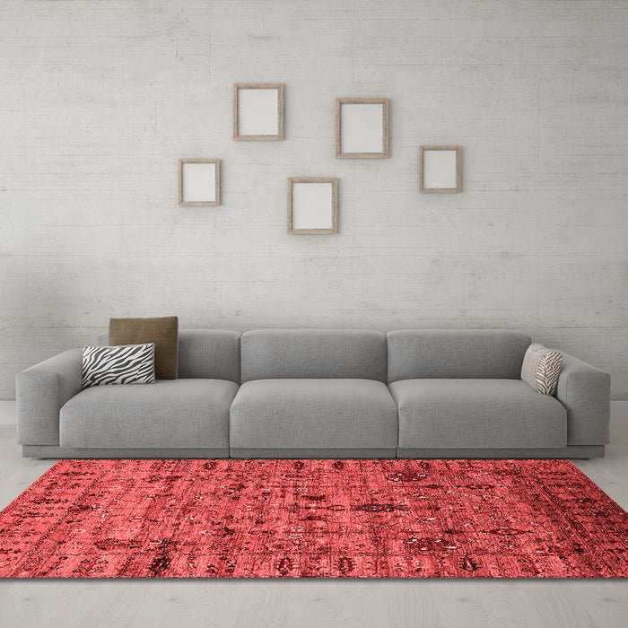 Industrial Red Washable Rugs