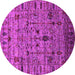 Round Oriental Pink Industrial Rug, urb2405pnk