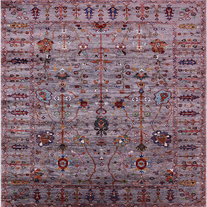 Square Machine Washable Industrial Modern Velvet Maroon Purple Rug, wshurb2405