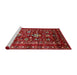Sideview of Machine Washable Industrial Modern Copper Red Pink Rug, wshurb2406
