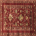 Square Machine Washable Oriental Brown Industrial Rug, wshurb2406brn