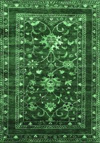 Oriental Emerald Green Industrial Rug, urb2406emgrn