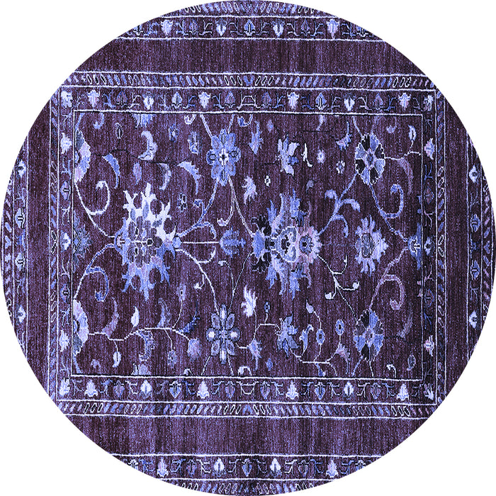 Round Oriental Blue Industrial Rug, urb2406blu