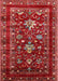 Machine Washable Industrial Modern Copper Red Pink Rug, wshurb2406