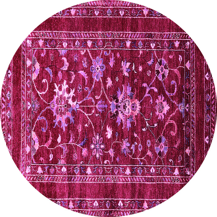 Round Oriental Pink Industrial Rug, urb2406pnk