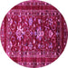 Round Oriental Pink Industrial Rug, urb2406pnk