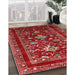 Mid-Century Modern Copper Red Pink Oriental Rug in Family Room, urb2406