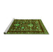 Sideview of Machine Washable Oriental Green Industrial Area Rugs, wshurb2406grn