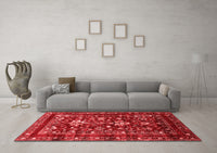 Machine Washable Oriental Red Industrial Rug, wshurb2406red