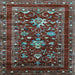 Square Oriental Light Blue Industrial Rug, urb2406lblu