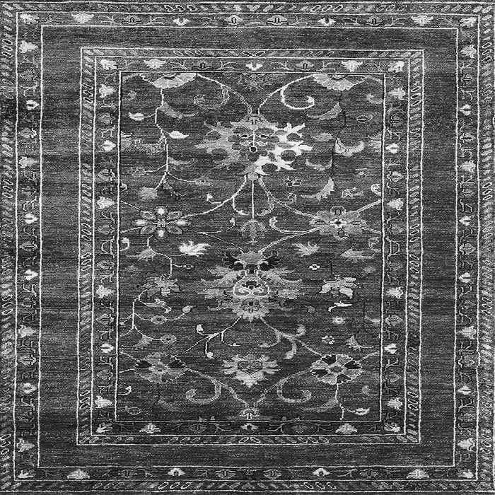 Square Machine Washable Oriental Gray Industrial Rug, wshurb2406gry
