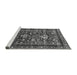 Sideview of Machine Washable Oriental Gray Industrial Rug, wshurb2406gry