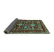 Sideview of Oriental Turquoise Industrial Rug, urb2406turq