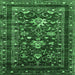 Square Oriental Emerald Green Industrial Rug, urb2406emgrn