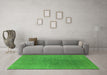 Machine Washable Oriental Green Industrial Area Rugs in a Living Room,, wshurb2407grn