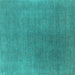 Square Oriental Turquoise Industrial Rug, urb2407turq