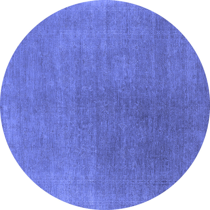 Round Oriental Blue Industrial Rug, urb2407blu