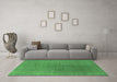 Machine Washable Oriental Emerald Green Industrial Area Rugs in a Living Room,, wshurb2407emgrn