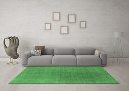 Machine Washable Oriental Emerald Green Industrial Area Rugs in a Living Room,, wshurb2407emgrn
