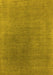 Machine Washable Oriental Yellow Industrial Rug, wshurb2407yw