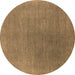 Round Oriental Brown Industrial Rug, urb2407brn