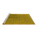 Sideview of Machine Washable Oriental Yellow Industrial Rug, wshurb2407yw