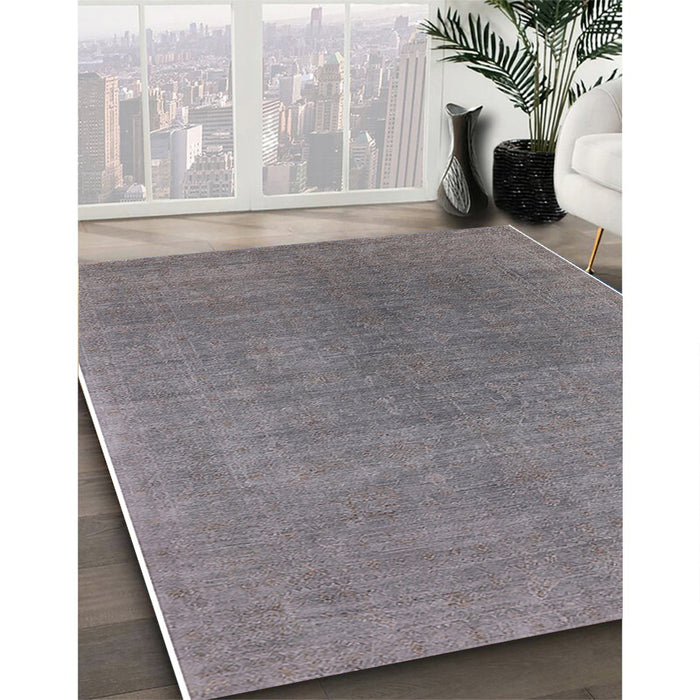 Mid-Century Modern Gray Oriental Rug in Family Room, urb2407