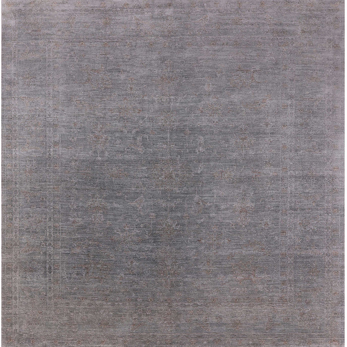 Square Mid-Century Modern Gray Oriental Rug, urb2407