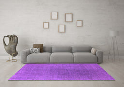 Machine Washable Oriental Purple Industrial Area Rugs in a Living Room, wshurb2407pur