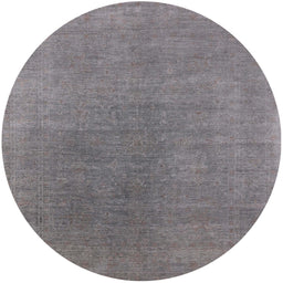 Round Machine Washable Industrial Modern Gray Rug, wshurb2407