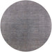 Round Machine Washable Industrial Modern Gray Rug, wshurb2407