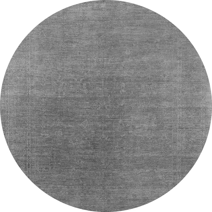 Round Oriental Gray Industrial Rug, urb2407gry
