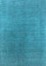 Machine Washable Oriental Light Blue Industrial Rug, wshurb2407lblu