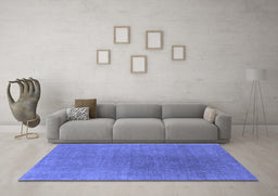 Machine Washable Oriental Blue Industrial Rug in a Living Room, wshurb2407blu