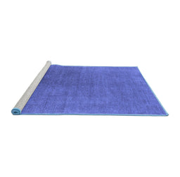 Sideview of Machine Washable Oriental Blue Industrial Rug, wshurb2407blu