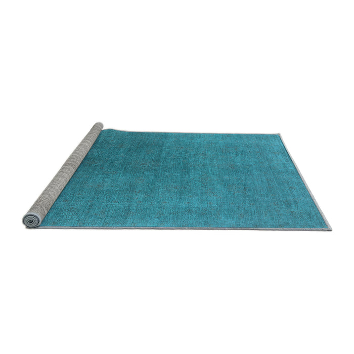Sideview of Machine Washable Oriental Light Blue Industrial Rug, wshurb2407lblu