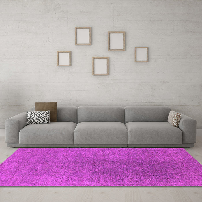 Machine Washable Oriental Pink Industrial Rug in a Living Room, wshurb2407pnk