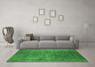 Machine Washable Oriental Green Industrial Area Rugs in a Living Room,, wshurb2408grn