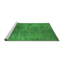 Sideview of Machine Washable Oriental Green Industrial Area Rugs, wshurb2408grn