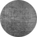 Round Oriental Gray Industrial Rug, urb2408gry