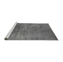 Sideview of Machine Washable Oriental Gray Industrial Rug, wshurb2408gry