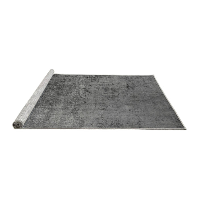 Sideview of Machine Washable Oriental Gray Industrial Rug, wshurb2408gry