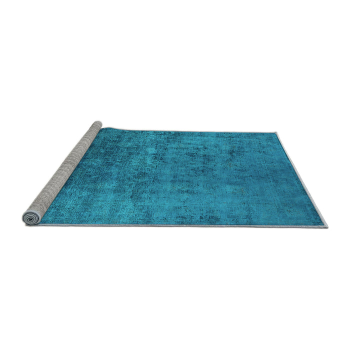 Sideview of Machine Washable Oriental Light Blue Industrial Rug, wshurb2408lblu