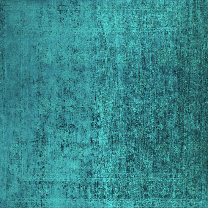 Square Oriental Turquoise Industrial Rug, urb2408turq