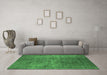 Machine Washable Oriental Emerald Green Industrial Area Rugs in a Living Room,, wshurb2408emgrn