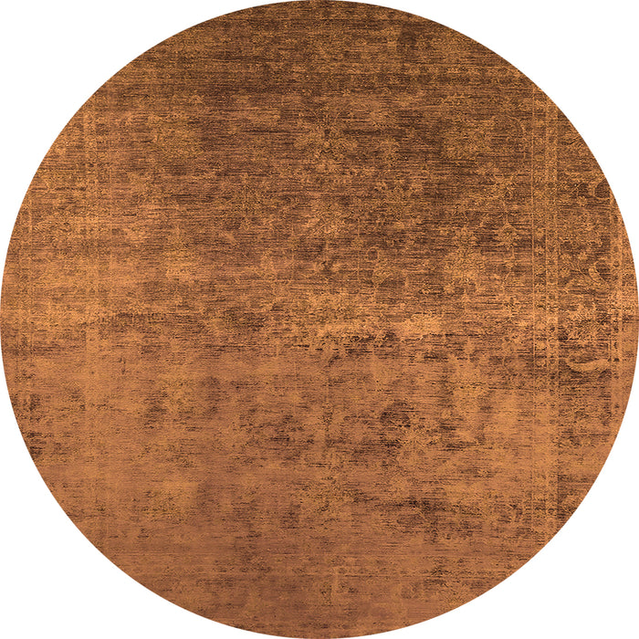 Round Oriental Orange Industrial Rug, urb2408org