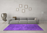 Machine Washable Oriental Purple Industrial Rug, wshurb2408pur