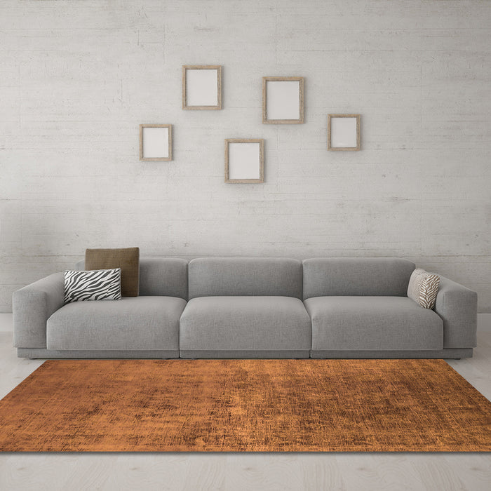 Machine Washable Oriental Orange Industrial Area Rugs in a Living Room, wshurb2408org