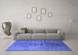 Machine Washable Oriental Blue Industrial Rug in a Living Room, wshurb2409blu