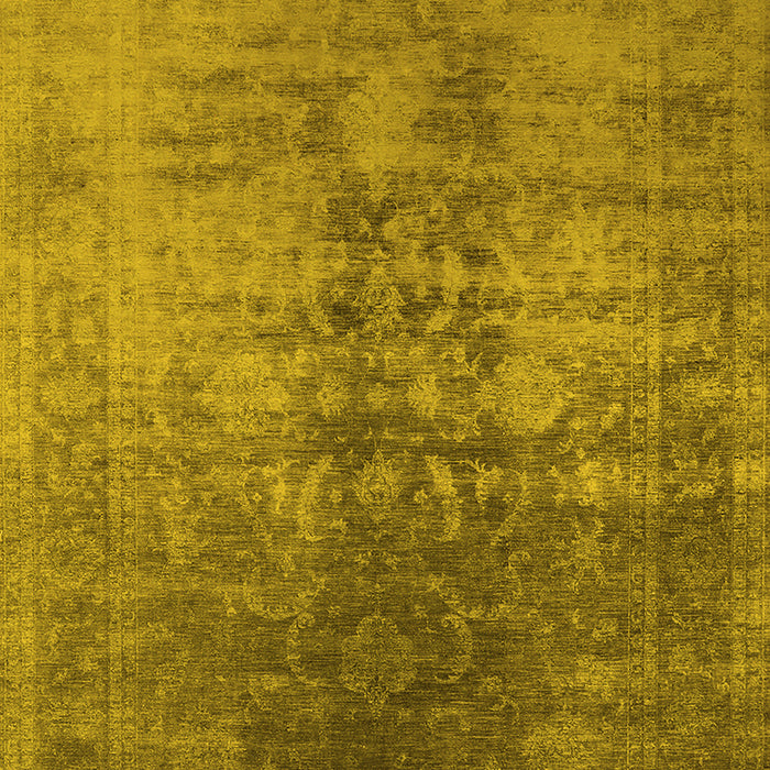 Machine Washable Oriental Yellow Industrial Rug, wshurb2409yw